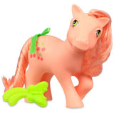 My Little Pony | Earth Pony vintage style toy with shiny hair, cherry cutie mark, included comb, and green ribbon accessory.