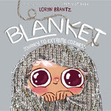 Blanket: Journey to Extreme Coziness book cover showing a child wrapped in a knitted cozy blanket with wide eyes.