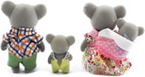 Koala Family featuring four jointed koala figures with removable clothing from Calico Critters toy collection.