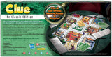 Clue Classic Edition board game with suspects, weapons, rooms, detective notebook, and game pieces for 3 to 6 players.