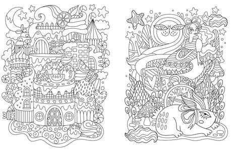 Dream Coloring For Kids features intricate dreamy scenes with whimsical castles and animals for creative mindfulness coloring.