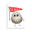 You Rock Magnet featuring a hand-drawn rock holding a red flag with "You Rock" message in playful design.