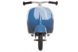 Front view of the Primo Ride On Blue toddler scooter with metal frame and black handlebars designed for ages 1-5 years.