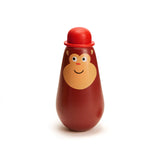 Squeezy Bubbles monkey design bubble toy with red hat and squeezable tummy for mess-free bubble fun.