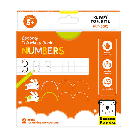 Loong Numbers Activity Book with creative tracing and counting exercises for kids ages 5+, boosting writing and manual dexterity.