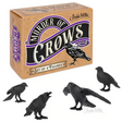 Murder of Crows set with four detailed hard vinyl crow figures and vintage-style illustrated packaging box.