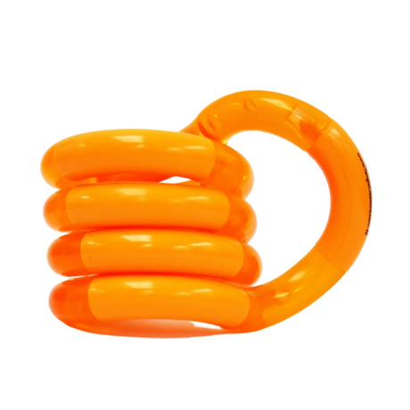Tangle | Palm Classic in bright orange translucent color, smooth textured fidget and hand therapy tool.