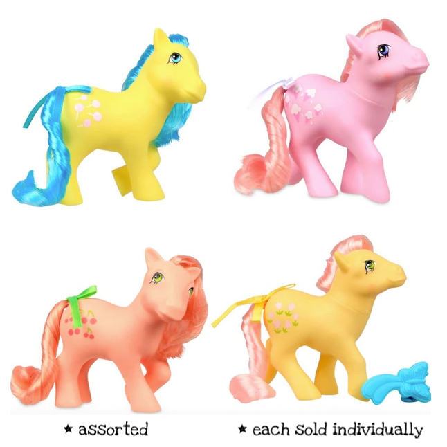 My Little Pony | Earth Pony assorted vintage style ponies with long, brushable hair and collectible accessories.