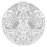 Intricate circular underwater design featuring mermaids and sea creatures in the Lost Ocean Coloring Book.