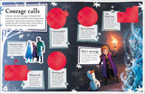 Magical Sticker Book | Frozen II open to Courage Calls page with character stickers and colorful illustrations.