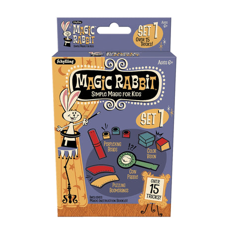 Assorted Magic Tricks box featuring Magic Rabbit Set 1 with over 15 traditional magic tricks for kids ages 6 and up