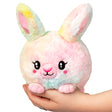 Tie Dye Bunny Snackers plush toy with soft pastel tie dye fur and a sweet smiling face, perfect for Easter baskets.