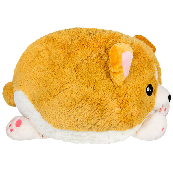 Baby Corgi plush toy with soft golden fur and white paws, perfect for cuddling and hugging.