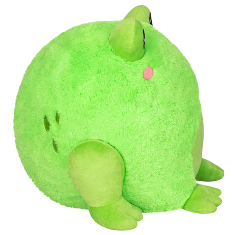 Soft and squishy green plush toy shaped like a frog, made of polyester fiber, titled Frog.