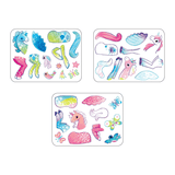 Magnetic Build It | Unicorn Magic showing three sheets of colorful magnetic unicorn parts for creative play.