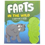 Farts in the Wild! book cover with cartoon elephant and attached green battery-powered fart sound machine.