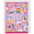 Cute Doodle World Sketchbook with sparkly unicorn and food doodle cover, 8x10 inches acid-free perforated pages.